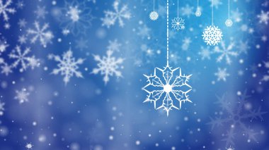 big snowflakes with blue background clipart