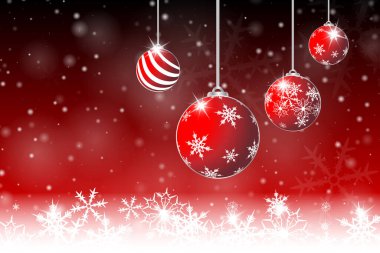 Noel arkaplan tebrik kartı ya da parlak kar taneli afiş şablonu 