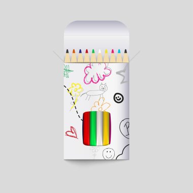 Renkli Kalem Üst görünümü koleksiyonu 