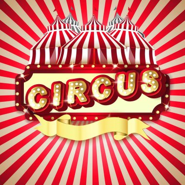 Zengin renkli elementlerin yer aldığı sirk temalı arkaplan