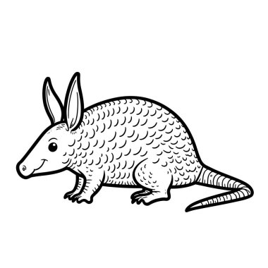 Beyaz arkaplanda armadillo vektörü