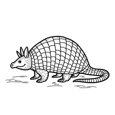 Beyaz arkaplanda armadillo vektörü