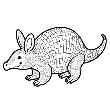 Beyaz arkaplanda armadillo vektörü