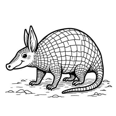 Beyaz arkaplanda armadillo vektörü