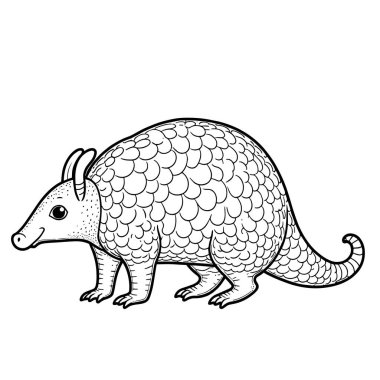 Beyaz arkaplanda armadillo vektörü