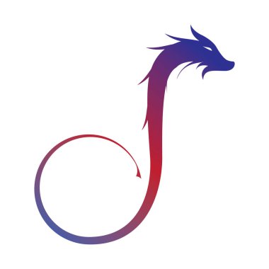 letter d formed in shape of a dragon to make this logo design clipart