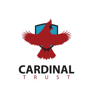 The Cardinal trust logo is a sleek and modern design featuring the iconic bird in striking red color. clipart