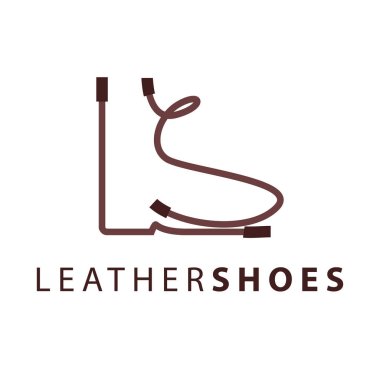 Bir ayakkabı ve bağcıklar oluşturan yaratıcı LS monogramı logosu.