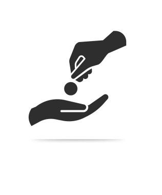 giving money or Donation icon stock illustration clipart