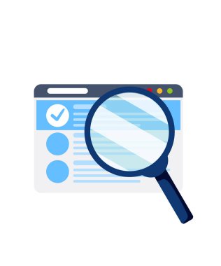 Büyüteç simgesi stok illüstrasyonuyla pencereyi ara