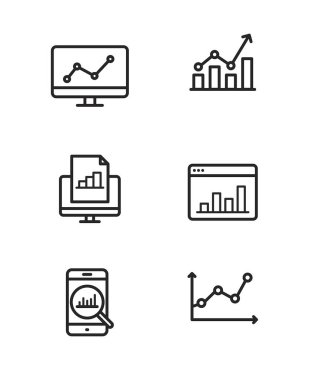 Ağ analiziyle ilgili çizgi simgelerinin basit bir koleksiyonu