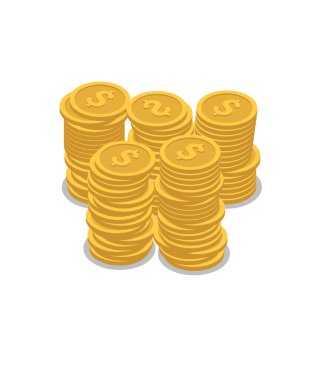 Para yığını Altın Sikkeler hisse senedi illüstrasyonu