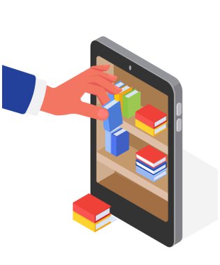 Dijital kütüphane ve bir el kitabı dijital kütüphane kitaplığından seçiyor.