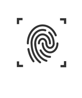 Düzenlenebilir vuruş tablosu illüstrasyonlu parmak izi tarayıcı simgesi