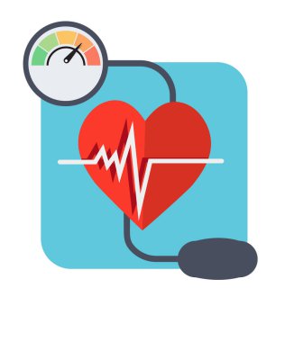 Tansiyon ölçer ve kalp çizelgesi olan tansiyon konsepti