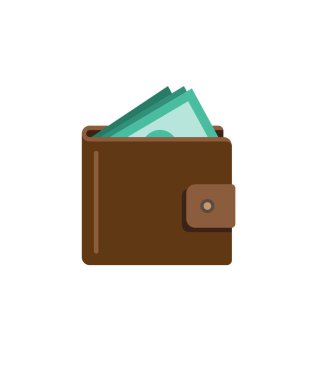 Para stoğu illüstrasyonlu cüzdan