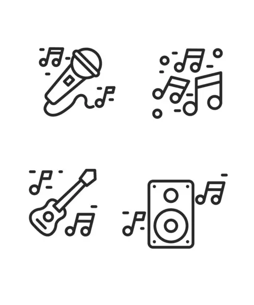 Müzik Simgeleri stok çizimi. Ses Vektörü İnce Satır Simgeleri Stok resimlemesini Ayarlayın. Ses Vektörü İnce Satır Simgeleri Stok resimlemesini Ayarlayın. Müzik Dinleme Uygulamaları, Ses Dosyaları Depolama Doğrusal Resim Grafikleri.