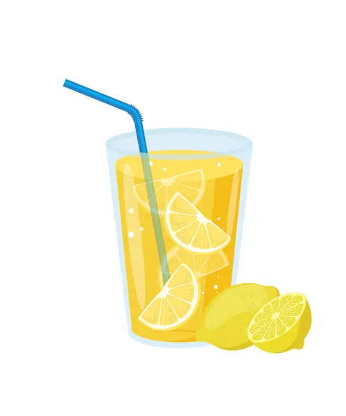 Limonata bardakta, limon desenli.