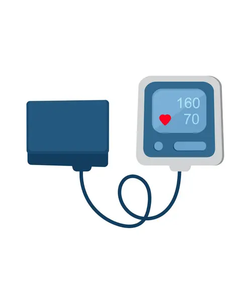 Tansiyon ölçümü için tonometre. Sphygmomanometre. Tıbbi ekipman. Kalp rahatsızlığı. Vektör çizimi. hisse illüstrasyonu