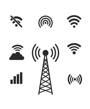 Eşi ve ağ simgesi stok illüstrasyonunu ayarladı
