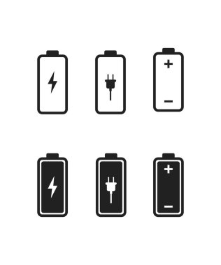 Batarya Simgesi Paketi. Pil şarj göstergeleri hisse senedi çizimi