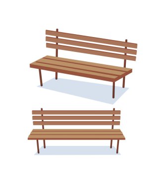 Park ahşap bank illüstrasyonu