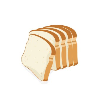 Dilimlenmiş taze buğday ekmeği beyaz arka planda izole edilmiş.