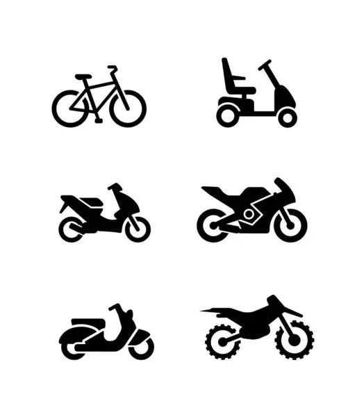 Motosiklet ve bisiklet ikonları koleksiyonu. hisse illüstrasyonu