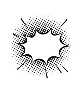 Patlama şekilli konuşma balonu düz ikon vektörü izole edildi