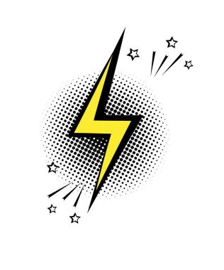 Şimşek çizgi roman gevezeliği vektör düz izole hisse çizimi