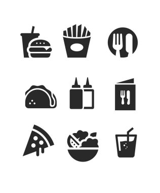 Restoran Vektörü Simgesi Stok illüstrasyonunu Ayarla