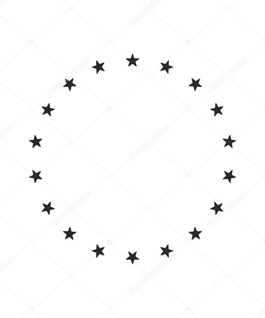 Frame from stars solated on white background stock illustration