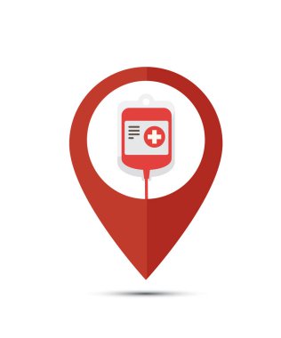 Kan Bağışı Haritası iğne simgesi resimleme