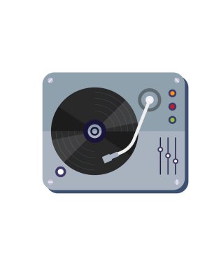 Vinil kaydedici Vintage simgesi. Vektör illüstrasyon hisse çizimi