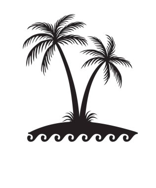 Palmiye ağacı logo şablonu vektör illüstrasyon stoku çizimi