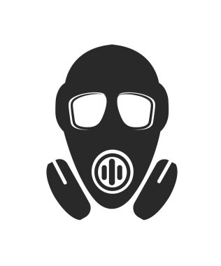 Gaz maskesi düz ikon stok illüstrasyonu