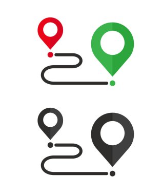 Distance, location or destination. Gps and location. Vector illustration isolated on white background.