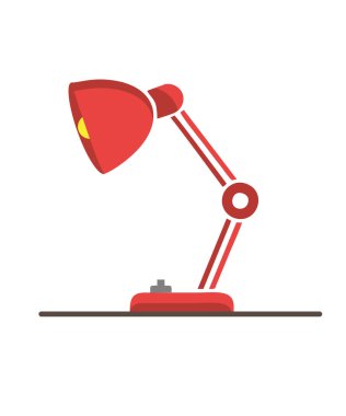 İzole edilmiş beyaz arka planda masa lambası. hisse illüstrasyonu