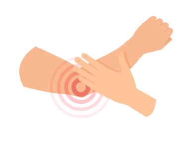 Dirsek Eklem Ağrısı - Eklem illüstrasyonu - Simge çizimi