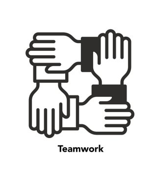 İşbirliği Ekibi Elleri Vektör Simgesi illüstrasyonu