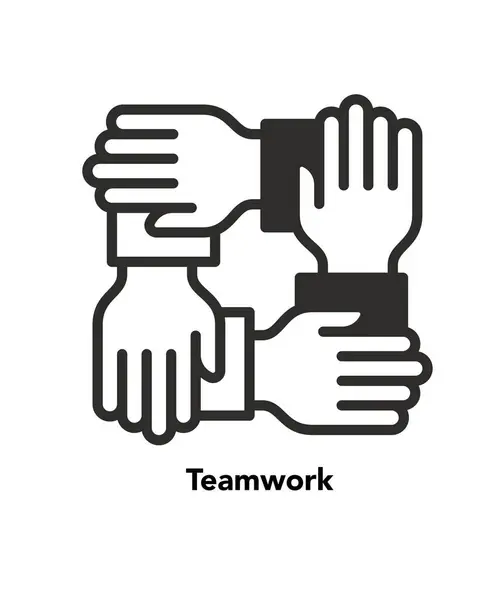 İşbirliği Ekibi Elleri Vektör Simgesi illüstrasyonu