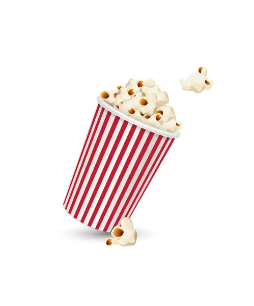 Patlamış mısır kovası beyaz arkaplan resimleme