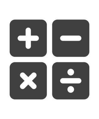 Artı, eksi, matematik sembolüne çarpma ve sapma, eğitim matematik ikonu, web element vektör illüstrasyon tasarımı stok çizimi