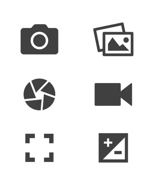 Kamera Ekipmanı Simgesi Vektör Tasarımı