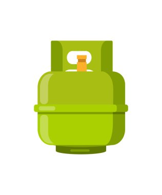 Beyaz arkaplan ile 3kg yeşil LPG gaz silindiri