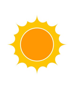 Güneş ikonu, düz tasarım elementi. hisse illüstrasyonu