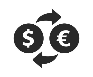 Dolar ve Euro Döviz Borsası Simgesi Çizimi