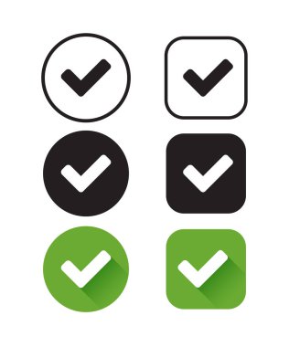 İşaretler. İzole edilmiş işaret vektör simgelerini kontrol et. Vektör illüstrasyon hisse çizimi