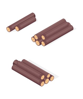 Isometric Vektör Günlük Kaydı çizimi