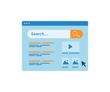 Arama motoru araştırma stoku illüstrasyonu